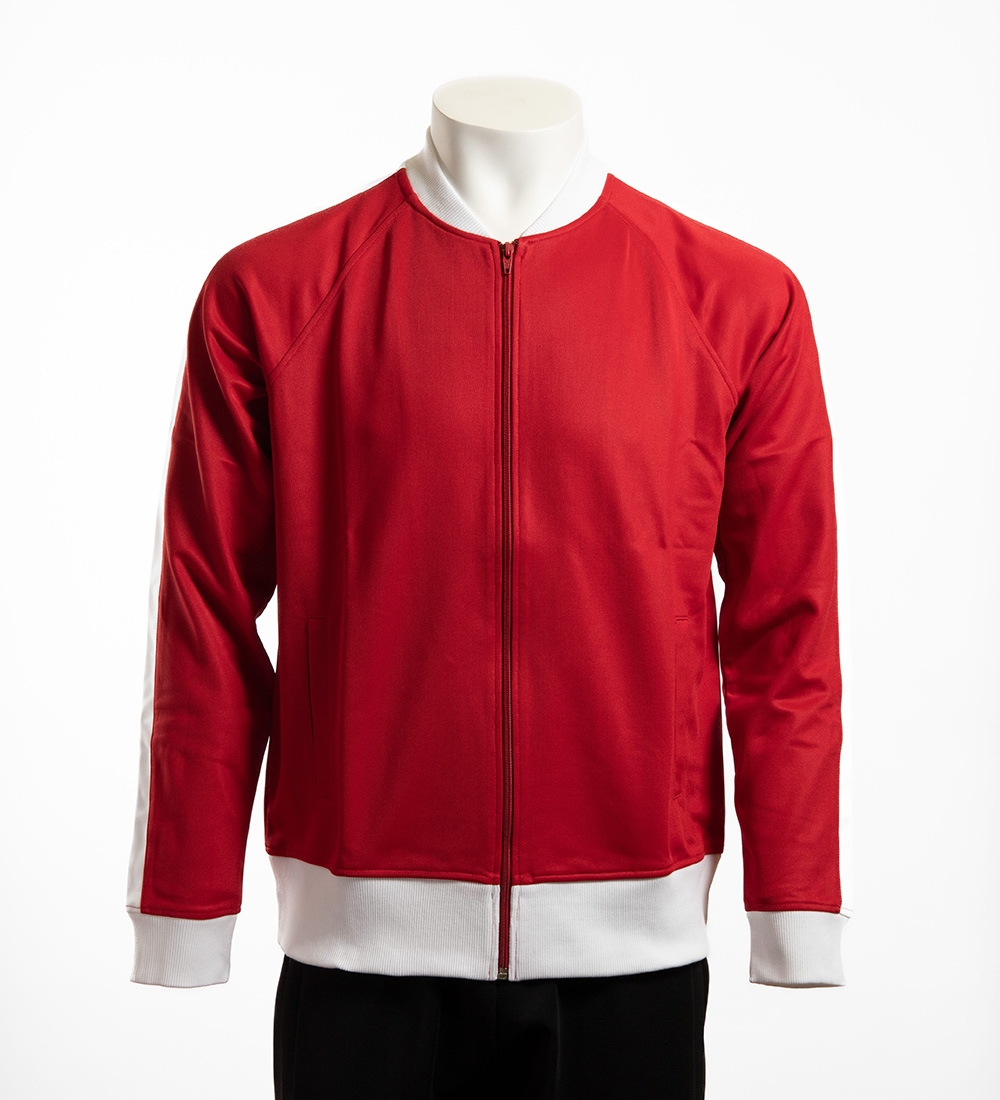 Red and white jacket