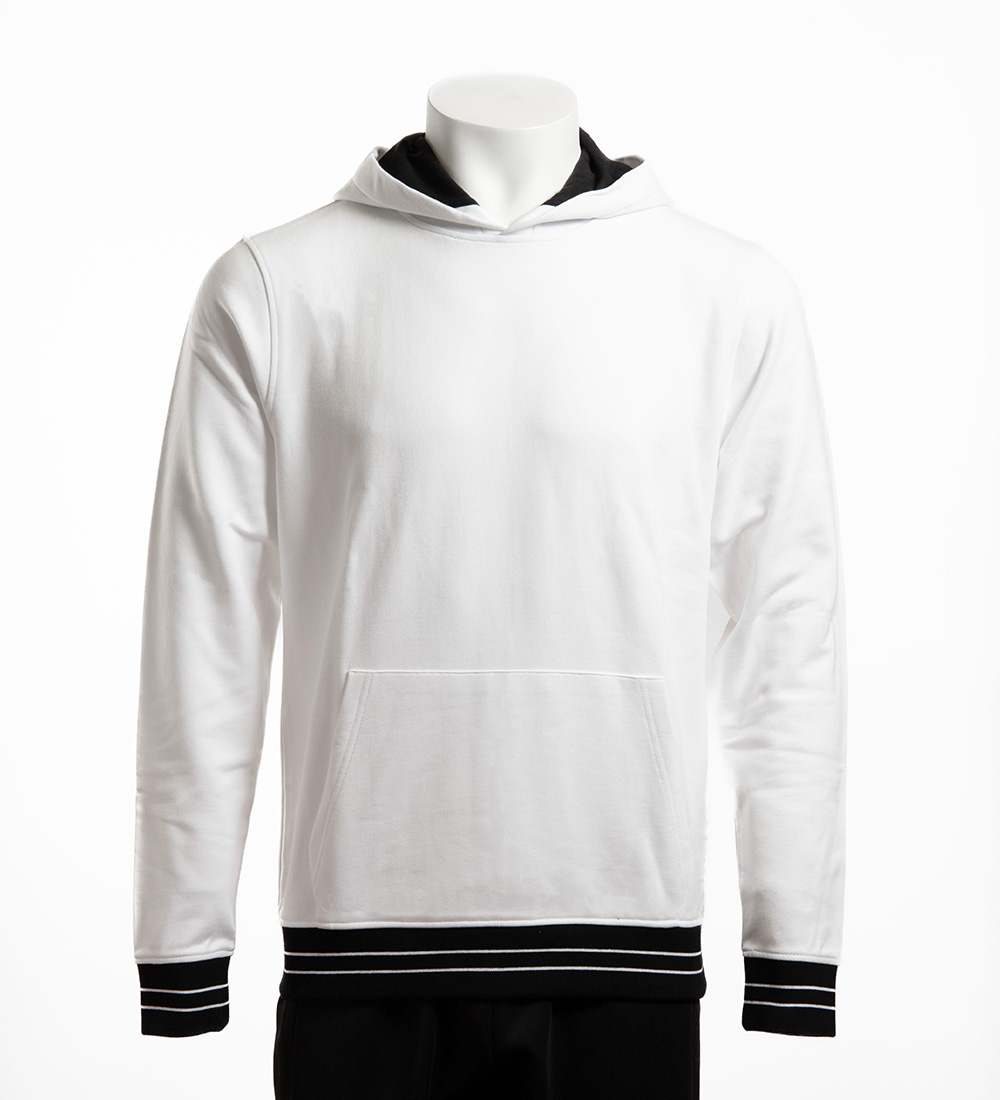 White and black hoodie