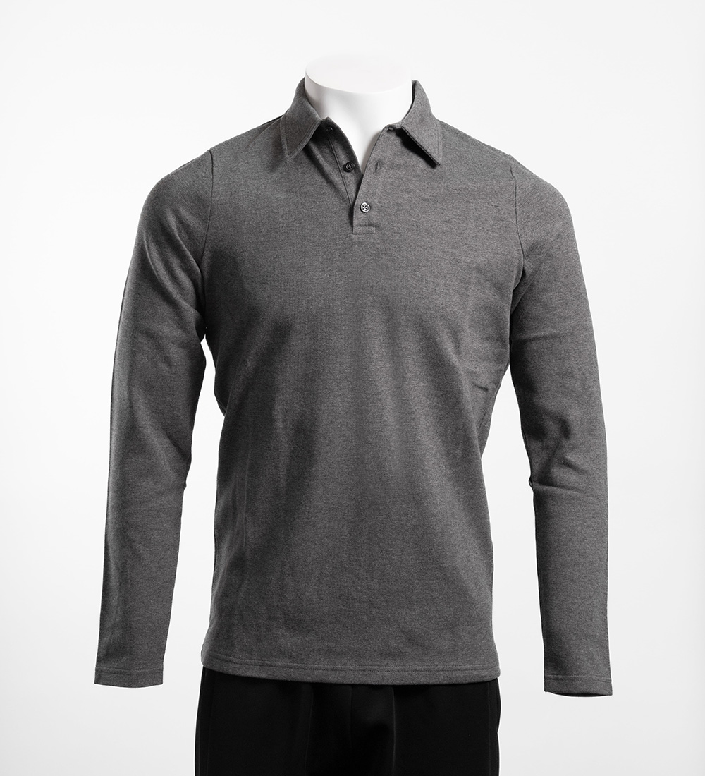 Long sleeve gray polo