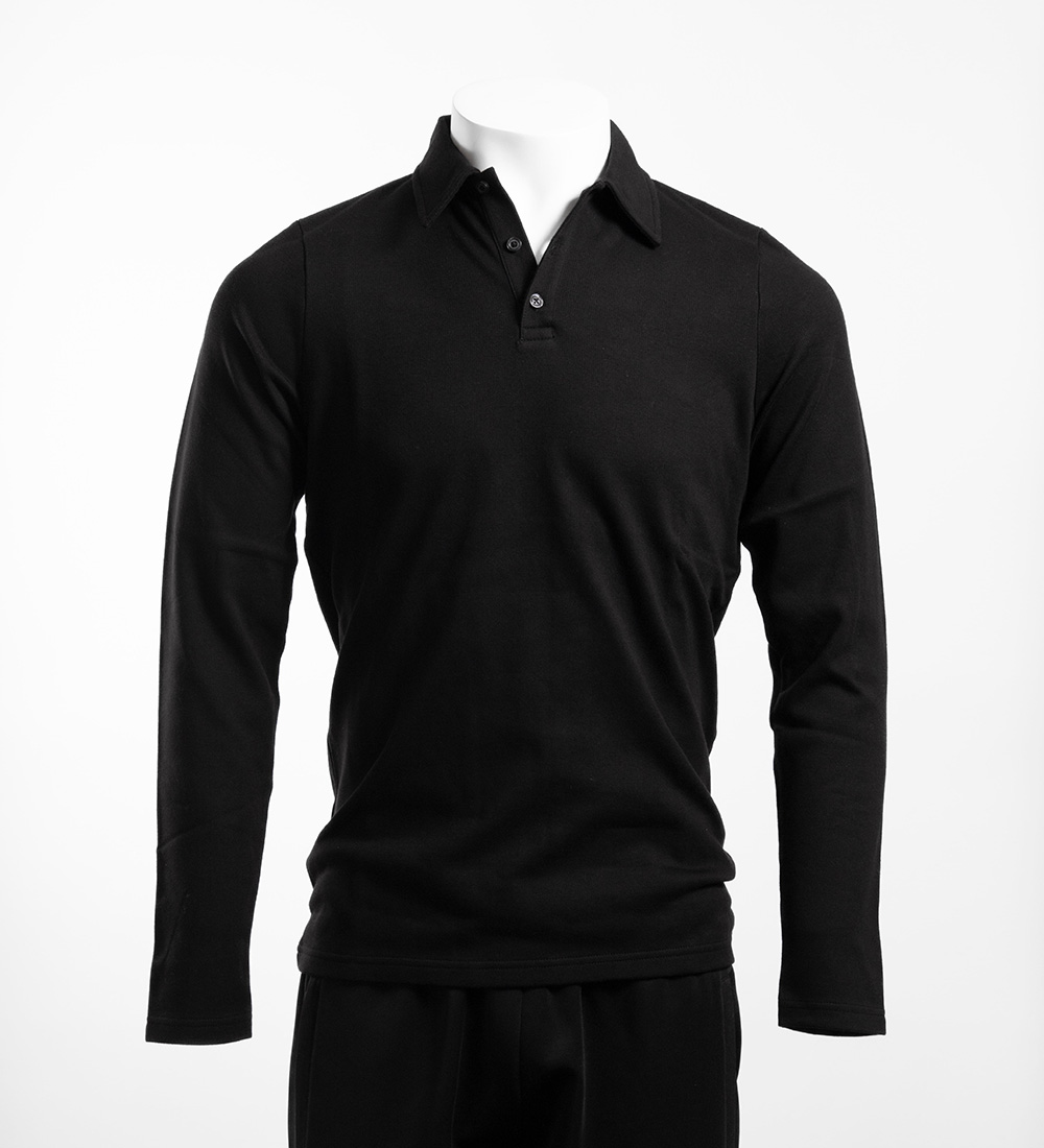 Long sleeve black polo