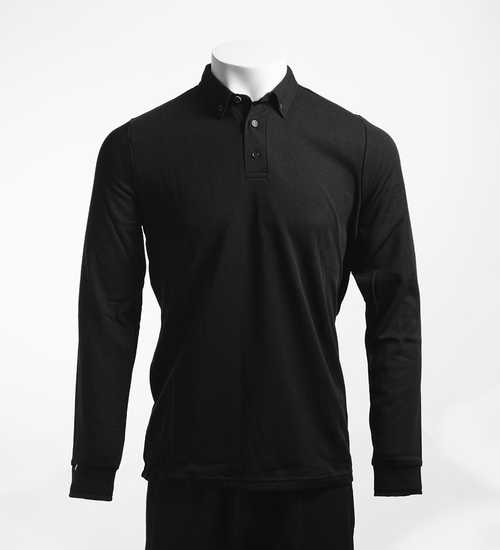 Long sleeve black polo